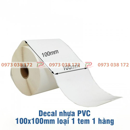 Decal nhua PVC 100x100mm 1 tem 1 hang